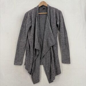 Barefoot Dreams Cozychic Lite Cardigan Sweater Womens S/M Gray Drape Front Cozy